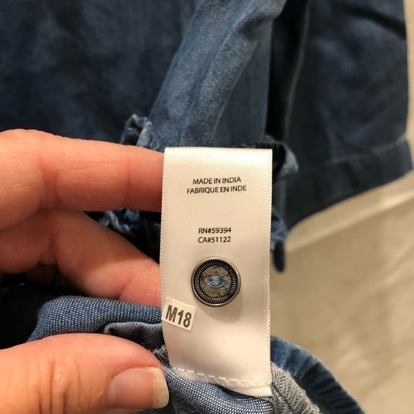 BEACH Lunch Lounge chambray peplum shirt. - Picture 8 of 12